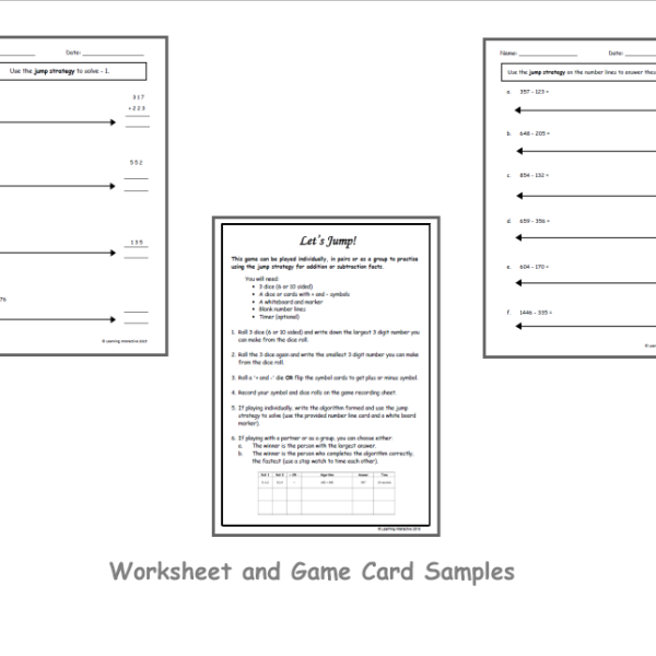 mathematics jump strategy year 3 4 learning interactive